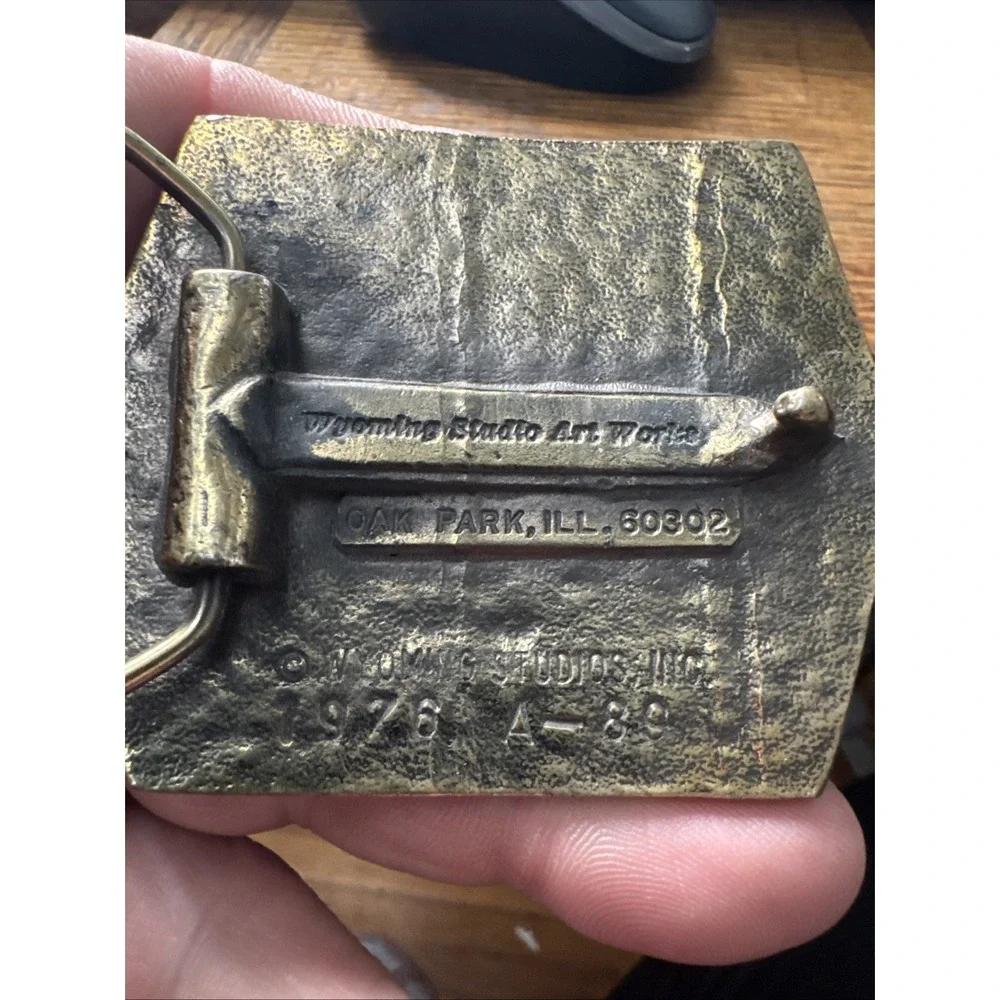 Vintage Old CB Radio Er Cb'er Belt Buckle Wyoming Studio‎ Art Works 1976